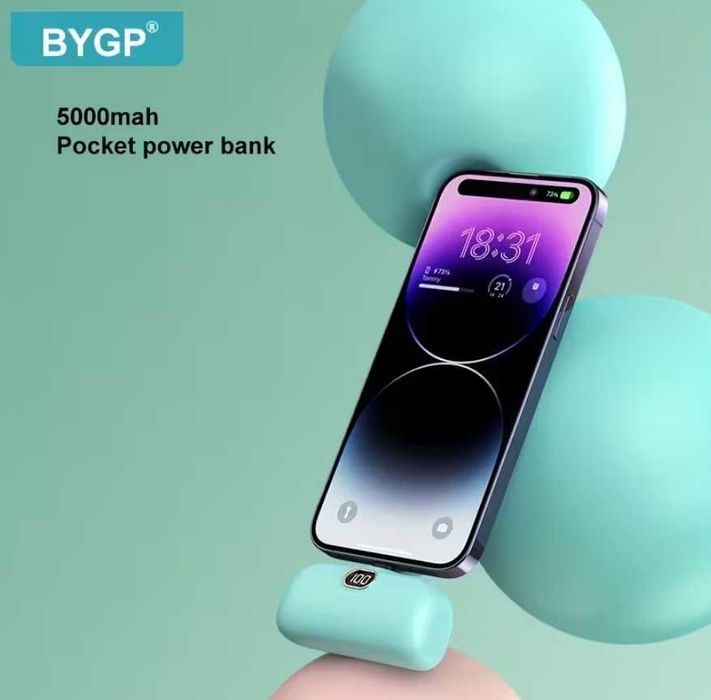 Power Bank 5000mAh, USB Type C, новый.