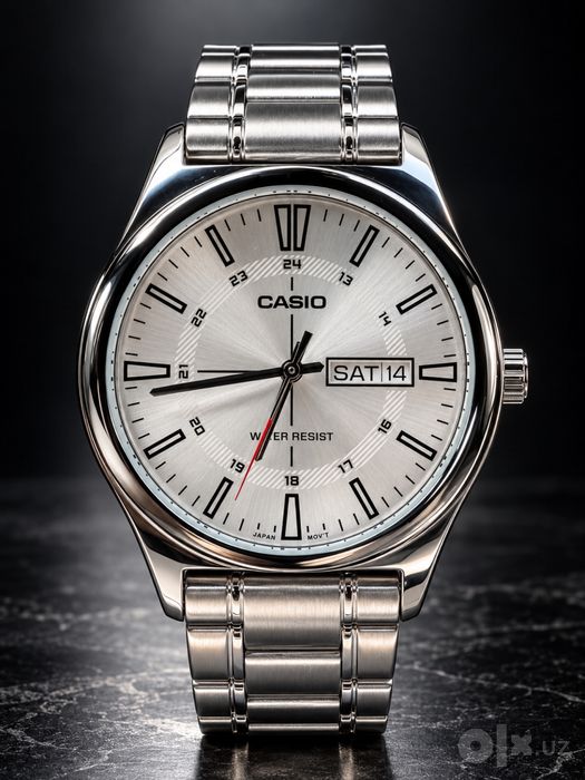 Часы Casio MTP-V006D-7CUDF — серебристые, мужские, оригинальный дизайн