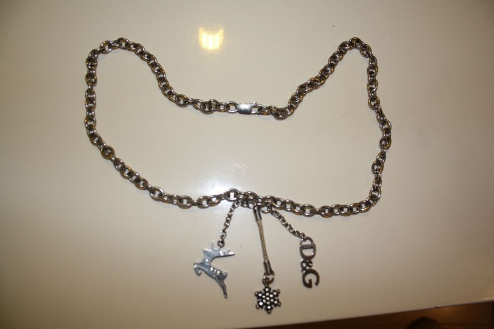 Lant D&G original inox cu 3 pandantive superb