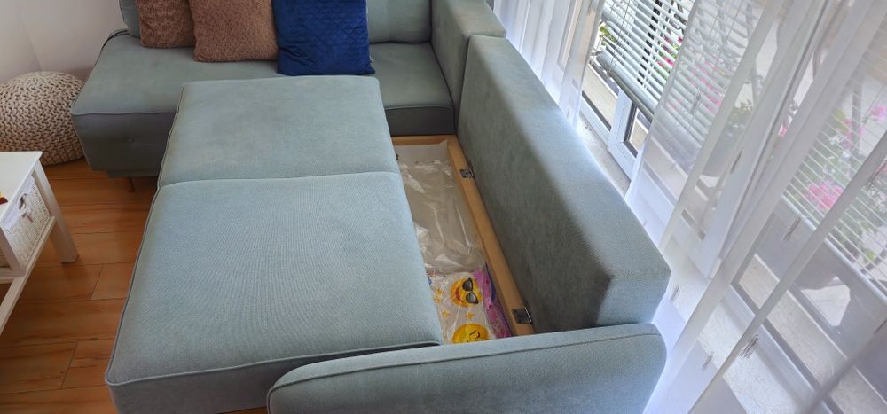 Ъглов разтегателен диван, 2 ракли