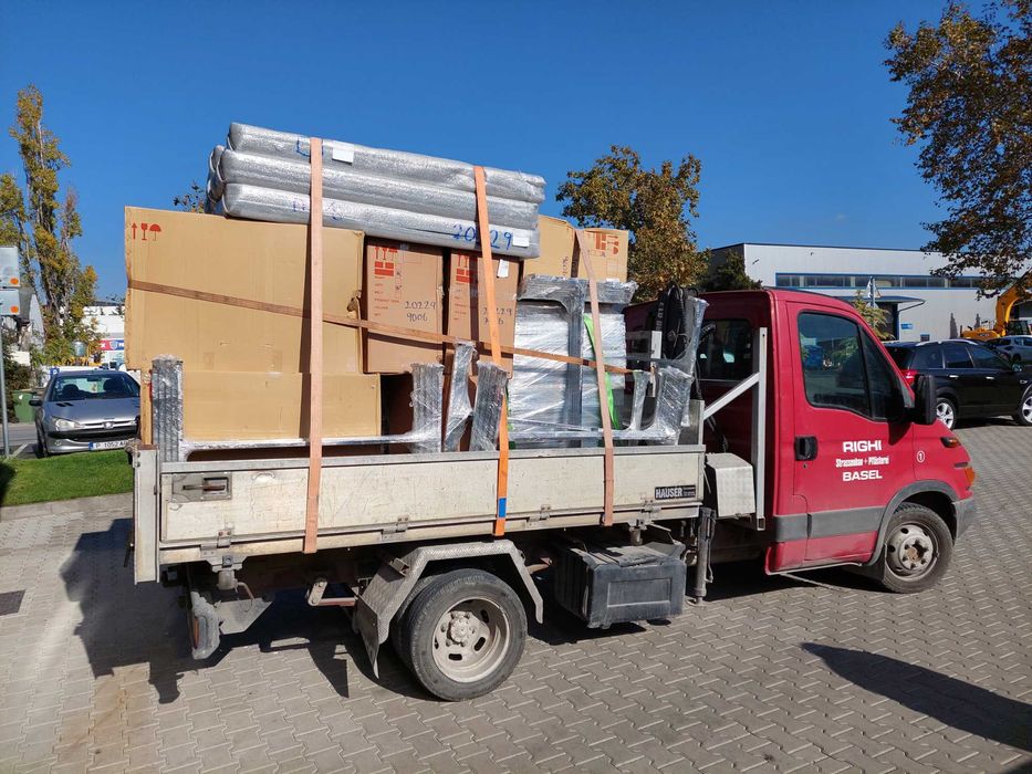 Камион с кран , Транспортни услуги - самосвал с кран