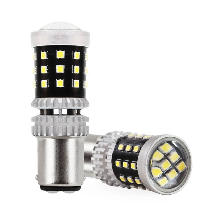 Set becuri stop frana LED Canbus 2016 Amio, 1157 BAY15D P21/5W alb 12V/24V