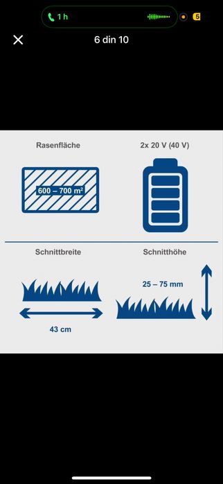 Mașină de tuns iarba pe acumulator  2x20V 4Ah  43 cm Scheppach