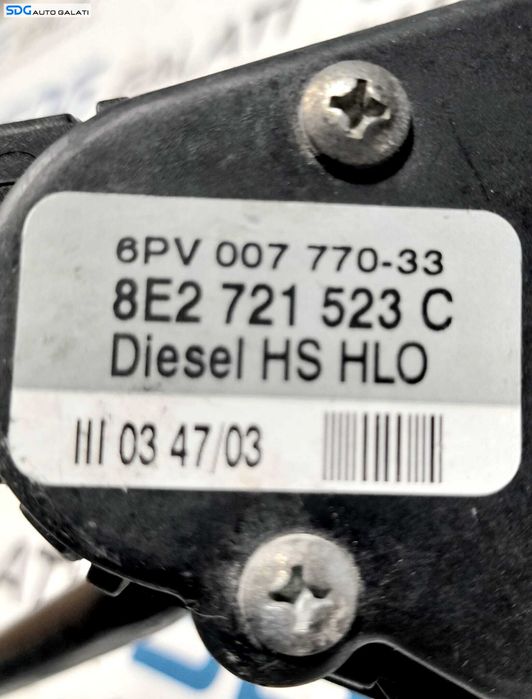 Pedala Acceleratie Skoda Superb 1 1.9 TDI 2002 - 2008 Cod 8E2721523C 6PV007770-33 [N0052]