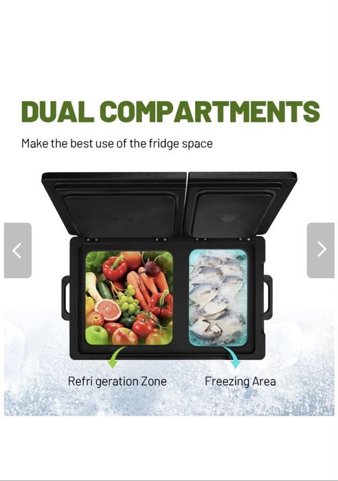 Переносим компресорен хладилник с две отделения 12/24/220V ALPICOOL