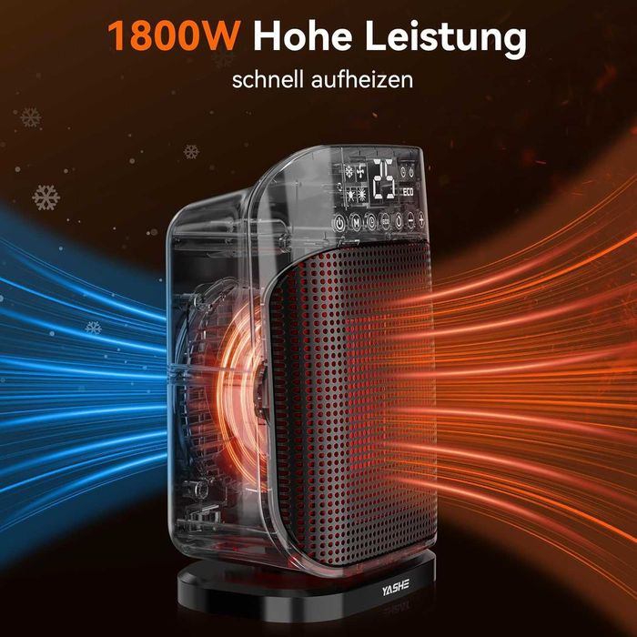 Електрически нагревател YASHE, 1800W, 2 настройки на топлина