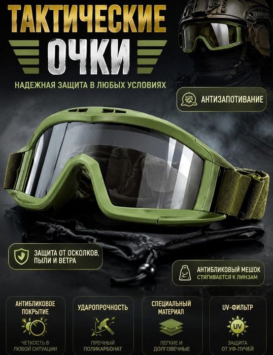 Баллистические военные очки, поликарбонат