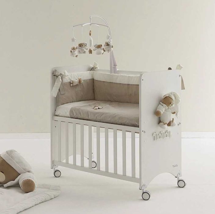 Pat saltea, lemn MDF, ursulet , 94x52x88 cm /  NANAN PATUT BEBE