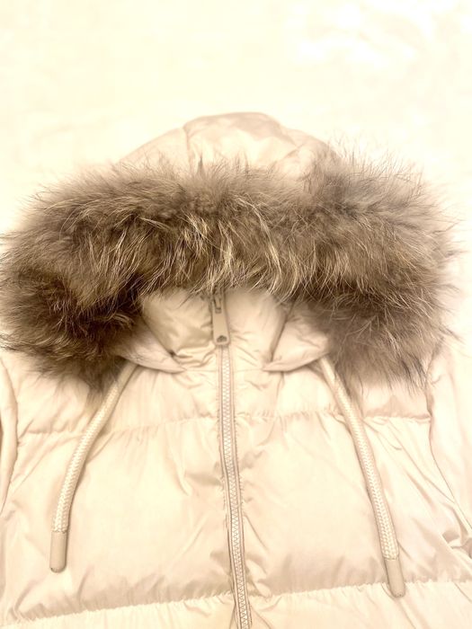 Ново яке с гъши пух и качулка естествен косъм