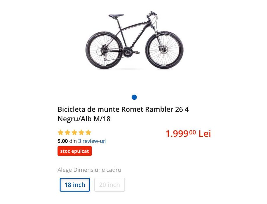 Bicicleta Romet Rambler 26, MTB, Cauciucuri Michelin, Echipata complet Shimano