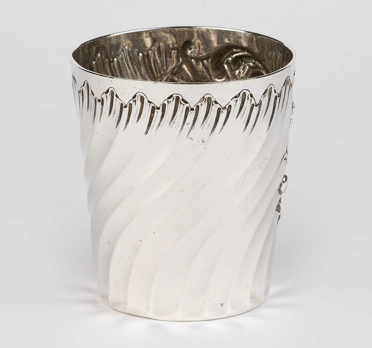 Pahar din argint 950,torsadat-Franta cca 1900-220 ml-argintart.ro