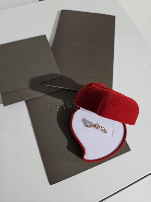 Inel aur Teilor 750 (18k) roz .Diamant natural (10 pietre)