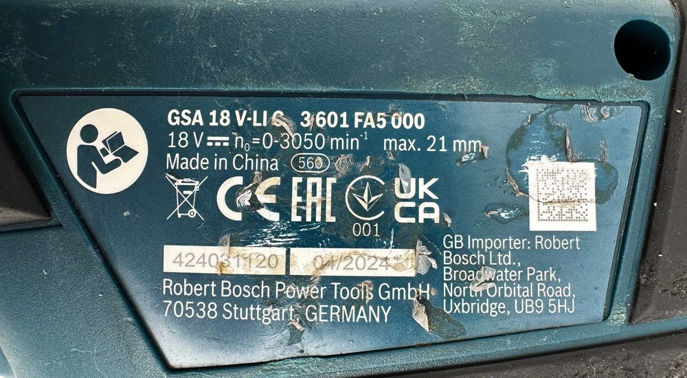 BOSCH GSA 18 V-Li C - Акумулаторен саблен трион 18V 2024г