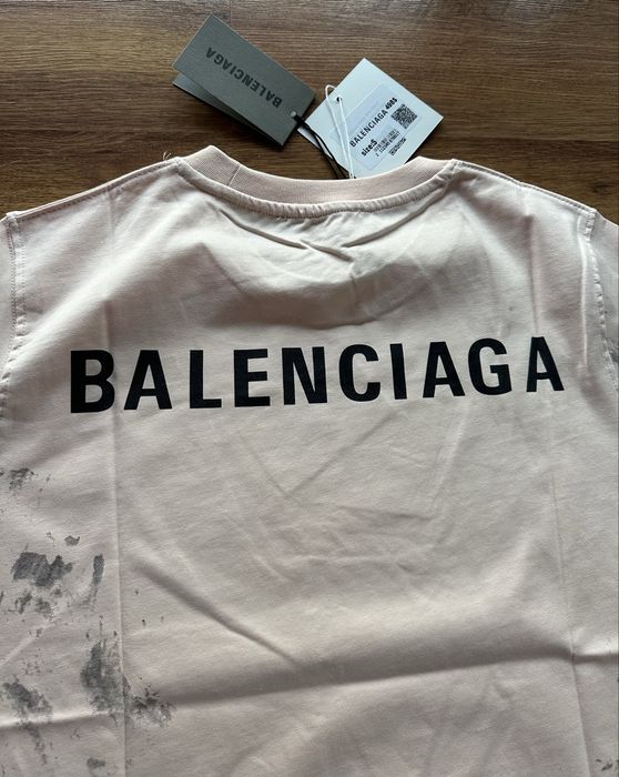 Мъжка,памучна тениска Balenciaga с голям надпис на гърба
