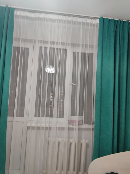 Готовый комплект штор с тюлем.