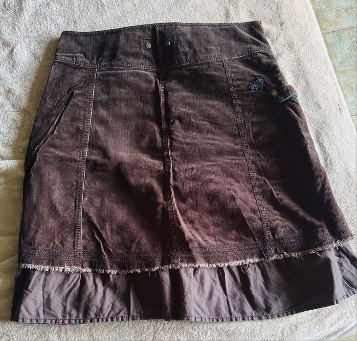 Fustă maro din catifea reiată, de la EDC by Esprit, mărimea 38