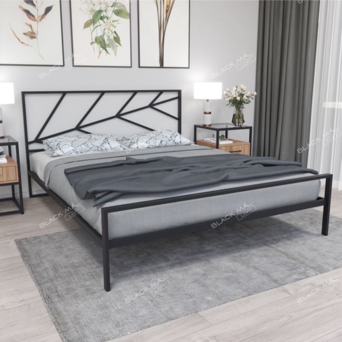 Металлическая кровать LAZANA | Двуспальная loft krovat | Temir karovat