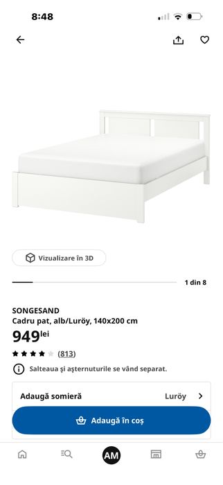 Pat Ikea Songesand + Cutii depozitare