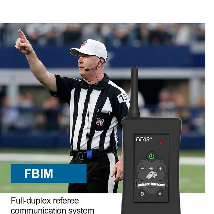 Ejeas Пълен дуплексен Bluetooth комплект слушалки за футболен съдия