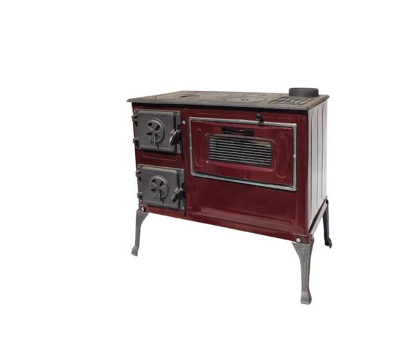 Soba Lemne Carbune Spor Plita FONTA Cuptor Ler Masina Gatit Incalzit Bucatarie Casa Cabana 6.7 kw 130mm Evacuare DREAPTA / STANGA LIVRAREA GRATUITA SB
