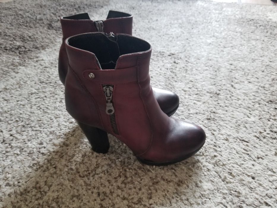 Кожаные ботильоны