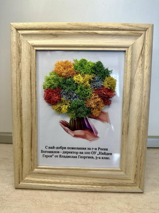 Изработвам картини със скандинавски мъх по поръчка