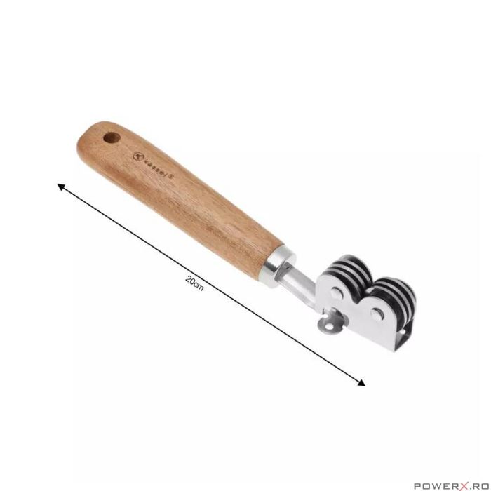 Set 5 ustensile pentru bucatarie, inox si lemn, Kassel