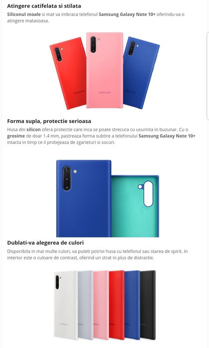 Husa silicon originala Samsung Silicone Cover Note10+ Note10 Plus