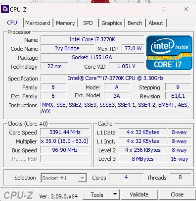 Продам процессор i7 3770k