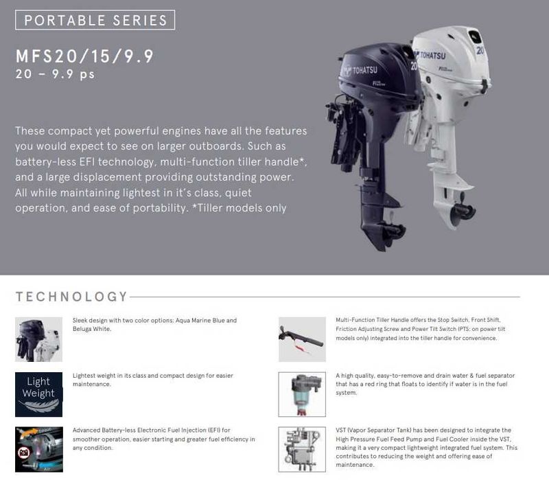 Motor Tohatsu Japonia MFS20 EFS