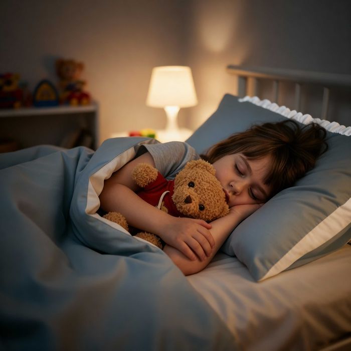 Ursulet de plus moale si pufos maro deschis cu pulover rosu 30 x 23 cm