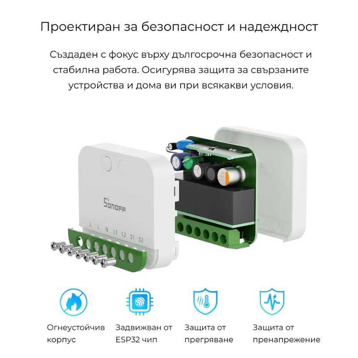 SONOFF MINI DUO 2GS – Двуканален Matter Смарт прекъсвач