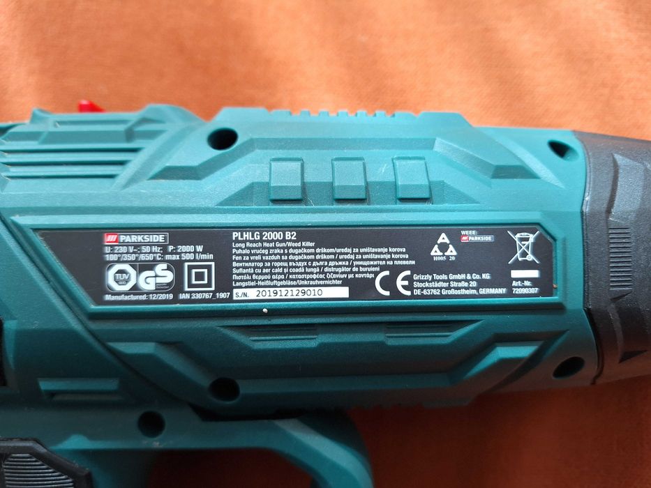 Pistol termic cu maner lung ParkSide si dispozitiv de indepartare a buruienilor model PLHLG 2000 C2