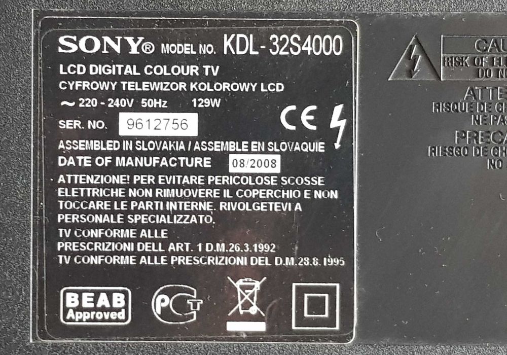 Televizor Sony Bravia de 32 inch (80 cm) - non-smart