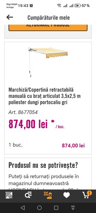 Marchiză de vânzare 3.5x2.5 nouă m