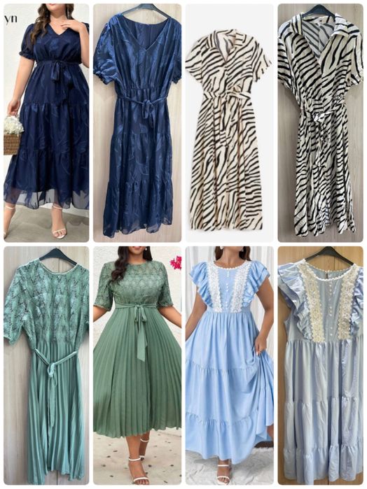 Рокли дамски с къс и дълъг ръкав XL-4XL