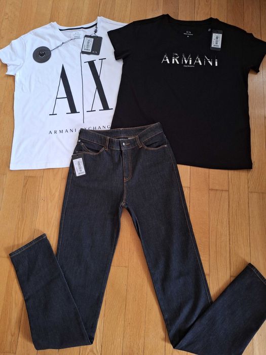 Дамски дънки,размер 28 и тениски Armani,размер М. НОВИ. С етикети! Оригинални!
