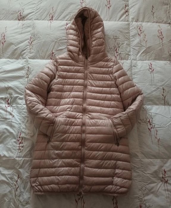 Geacă roz reversibilă, cu blaniță (produs adus din Italia)