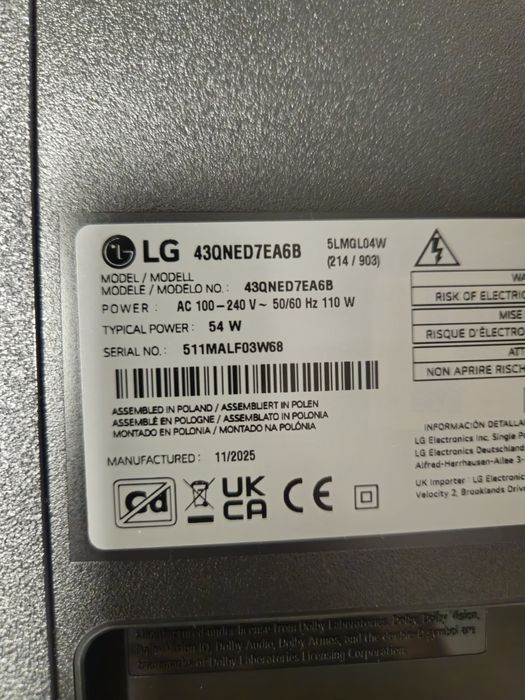 Televizoar LG QNED 108 cm Nou