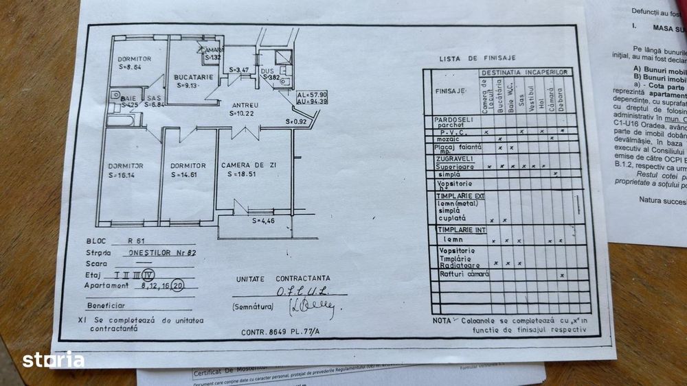 Apartament 4 Camere Onestilor Alexandru Cazaban 95 mp util sub 1000 E