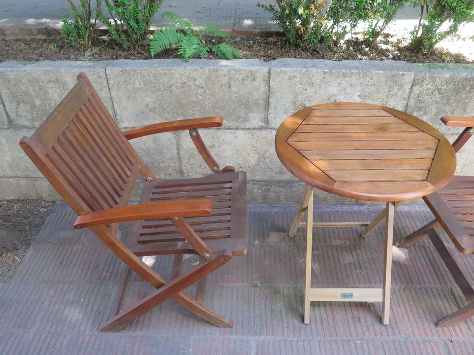 Тиково дърво-2бр.столове и маса-сгъваеми,Скандинавски дизаин