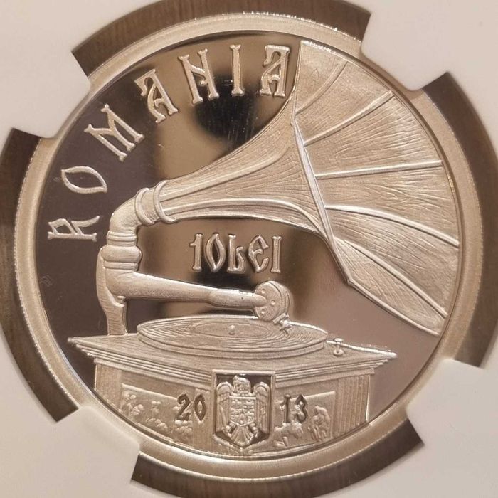 Moneda BNR 10 lei argint Maria Tanase gradata NGC PF 69 UC