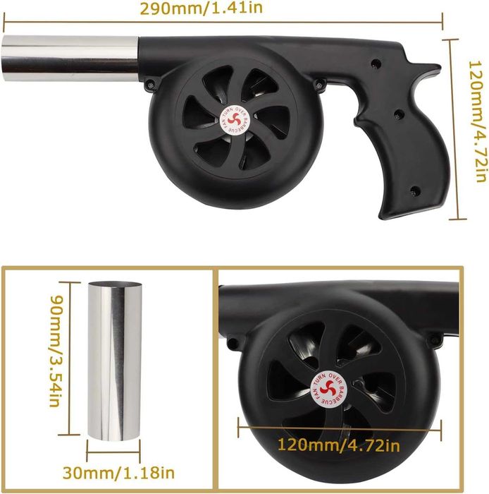 Suflanta manuala pentru aprins focul maner ergonomic duza metalica