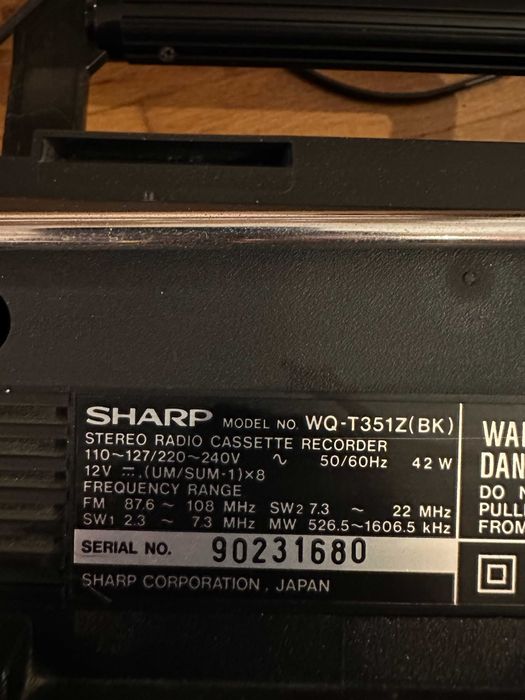 Радио касетофон Ретро Boombox Sharp WQ-T351 "TwinCam"