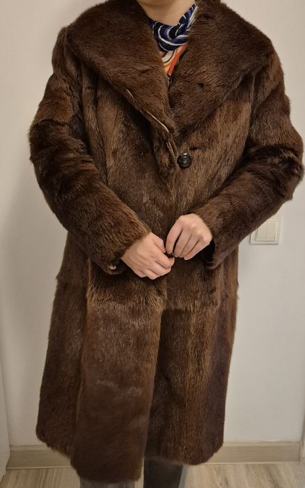 Haina de blana naturală de nutrie autentica