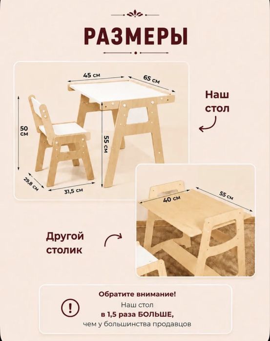 Стол стул новый детский