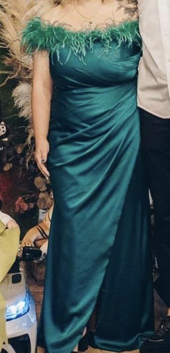 Официална/бална дамска зелена рокля