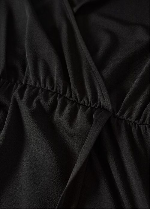 MANGO Къса черна рокля с дълъг ръкав