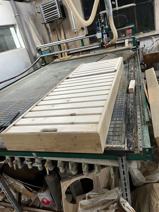 Масивен дървен шезлонг микс дъб и смърч