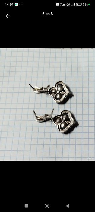 Серебряные серьги с марказитами. Винтаж